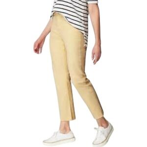 J.Jill Size 6 Soft Yellow Authentic Fit 5 Pocket Cropped Frayed Jeans